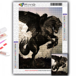 Populaarne 5D isetegemise ristpistega loomade pegasuse maalimine t&auml;ispuur-ristpistes k&auml;sit&ouml;&ouml;komplekt seinakleebis Kodukaunistus Full Round 20X30CM