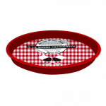 V&auml;ike prints [A2801] - &uuml;mmargune metallist kandik 'A la Bonne Franquette&eacute; punased plaadid - 33 cm punane