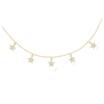 Les Tr&eacute;sors De Lily [R1739] - valge kullaga kaetud kaelakee  Une Etoile est N&eacute;e  - 7 mm valge