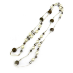 Les Tr&eacute;sors De Lily [R3186] - Disainer pikk kaelakee  Kilimanjaro  h&otilde;bepruun - 140 cm 12 mm pruun