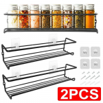 1/2 tk rippseina metallist v&uuml;rtsihoidja k&ouml;&ouml;giriiul maitseaineriiul ilma puurimiseta 2 Pcs/box-packed