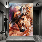 Abstraktne hobuste ja meeste teemantmaal Uus 2022. aasta kunst 5D teemanttikandid t&auml;ispuuritud kividest mosaiikpilt Kodukaunistus S285 Full Round 30x45CM