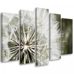 Viieosalise pildiga l&otilde;uendiprint Blower White Flowers 100x70 valge