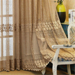 American Pastoral Roosa Tikitud Voile Moodne aken Elutuba Magamistuba Sinine T&uuml;ll Kardinad Kangad L&auml;bipaistvad Rideaux Cortinas 200*270CM 1PCS
