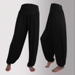 Naiste elastsed lahtised vabaaja puuvillased pehme jooga sporditantsu haaremip&uuml;ksid XXL must
