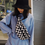 Meeste ja naiste seljakott Ruuduline v&ouml;&ouml;kott Unisex v&ouml;&ouml;kottile Naiste Trend Banaanikott Naistele Reguleeritav lahe v&auml;rviline &otilde;lakott Rinnakotid One Size