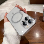 Magsafe'i juhtmevaba laadimise jaoks luksuslik arvuti k&otilde;va&uuml;mbris iPhone 12 13 14 Pro Max Plus jaoks koos objektiivikaitsega l&auml;bipaistva magnetkattega for iphone14Plus(6.7") puhas