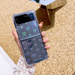 Samsung Z Flip 4 &uuml;mbrisele Laser Love l&auml;bipaistev kokkupandav telefoni&uuml;mbris Samsung Z Flip 3 5g Zflip4 p&otilde;rutuskindel k&otilde;va tagakaas For Z Flip 4