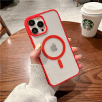 Luksuslik Magsafe'i l&auml;bipaistev &uuml;mbris iPhone'ile 14 13 12 11 Pro Max X Xs Xr Max 7 8 Plus Se 2020 2022 Mini magnetiline kaitseraua kate For iPhone SE 2020 punane
