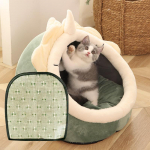 Suvine kassiliiv Kassivilla maja Kasside magamiskott Lemmikloomatarbed Suletud Neli hooaega Saadaval kasside ja koerte pesakond S roheline