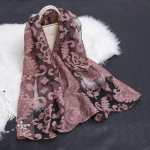 Kevad-suvi uus p&auml;ikesekaitsekreem siidist sall L&otilde;igatud lilledega sall Rose Jacquard sall Silk Organza Paisley-Hide Powder