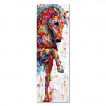 AHPAINTING L&otilde;uendimaal Seinakunst Plakat Loomatr&uuml;kk Jooksev hobune Pilt Elutuba Kodukaunistus Ilma raamita 20cm&times;40cm NoFrame