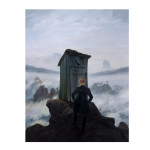 Naljakas kunstil&otilde;uendimaal R&auml;ndur udumere kohal Kunsti plakatid ja v&auml;ljatr&uuml;kid Seinapildid Cuadros kodu elutuppa 21x30 No Frame