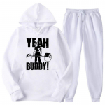Jah, Buddy Ronnie Coleman kehaehituse meeste komplekt, vabaaja meeste fliisist kapuuts + p&uuml;ksid, kaheosaline dressikomplekt Trendikas spordir&otilde;ivaste komplekt XXL