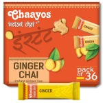 Chaayos Lahustuv tee eelsegu &ndash; ingver &ndash; tavaline suhkur (14g * 36 kotikest) (Mahutab 100 ml) | Ingveri tee | Adrak Chai | 1 min Tee | Masala ingveri teepulber pack of 1