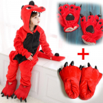 Multifilm Penguin Red Dragon Pidžaamad, pikkade varrukatega Laste soojad magamisriided Jumpsuits Loomakost&uuml;&uuml;mid Peo kigurumi Mood Koduriided 5T