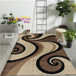 Moodne moodne kohev pehme vaip punane must keerlev valge ala vaip Kaasaegne abstraktne vaip 100x120cm