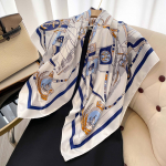 Kvaliteetsed luksuslikud siidist sallid peapael Sallid kaelasall naistele kett siidist sall naiste dekoratiivne sall 90*90cm valge