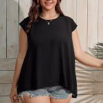 Naiste riided &Uuml;hev&auml;rviline &uuml;mara kraega pluus Suvine mood l&uuml;hikeste varrukatega s&auml;rk vabaaja 4XL s&auml;rk Blusas 28076 L must