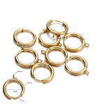 10 tk roostevabast terasest kullast Huggie k&otilde;rvar&otilde;ngakonksud koos &uuml;mmarguse aasaga ja avatud h&uuml;pper&otilde;ngaga ehete komponentide jaoks