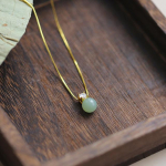 Tsirkoon Hetian Jade Bead kaelakee Naiste rangluu kett k&otilde;rge ehte kingitus