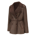 Naiste seemisnahast mantlid keskmise pikkusega kunstnahast bleiserid pl&uuml;&uuml;sist fliisvoodriga rev&auml;&auml;riga kaherealine PU-jakid t&ouml;&ouml;l s&otilde;itmiseks kontorisse s&uuml;gis-talv v&auml;lir&otilde;ivad pruun