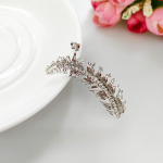 Feather Ear Stud Naiste ehted Elegantsed naised/daami kristallist kivist naistele peole m&otilde;eldud k&otilde;rvar&otilde;ngad k&otilde;rvaklambrid Left Ear kuld