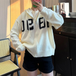 Naiste kapuutsiga kampsun kardigan lahtise lukuga kootud jakk One size valge