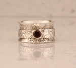 Solid 925 h&otilde;bedast s&otilde;rmus, vurrr&otilde;ngas, k&auml;sitsi valmistatud s&otilde;rmus, granaats&otilde;rmus, disainis&otilde;rmus, meditatsioonis&otilde;rmus, avalduse s&otilde;rmus, unisex s&otilde;rmus, p&ouml;idlas&otilde;rmus 6