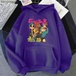 Gorillaz Rock Band Cartoon Print Unisex/naiste puuvillane kapuuts vabaaja &uuml;lisuur pullover Populaarne dressipluus Mood Unisex r&otilde;ivad 2XL