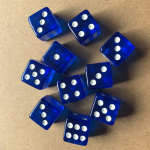 10 tk Kuuepoolne akr&uuml;&uuml;list l&auml;bipaistev sirge nurgaga t&auml;ringut&ouml;&ouml;riist 16mm sinine