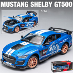 1/24 Scale Mustang Shelby GT500 Diecast automudeli m&auml;nguasi, tagasit&otilde;mmatav m&auml;nguasi koos heli ja valgusega lastele v&auml;ikelastele poistele t&uuml;drukutele m&otilde;eldud kingituste kollektsioon 1/24-20.8x8.5x6cm sinine