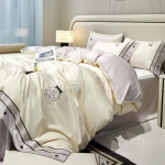 Kvaliteetsed luksuslikud 100-niidised Austraalia puuvillast raskekaalulised tikandiga puuvillasest neli osa koosnevad voodilinad, tekikotid ja kummiga voodilinad 1.5m bed sheet model-4PCS