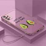 Luksuslik kaetud TPU telefoni&uuml;mbris koos kaelapaelaga Samsung Galaxy A04 A05s A13 A14 A24 A54 A34 Note20 S23 Ultra &uuml;mbristele A38 Maitsev avokaado kate Samsung Galaxy A20s