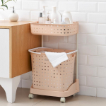 Mitmekihiline lihtne k&auml;ru hoiuriiul Vannitoa riided du&scaron;itarvikud hoiuriiul Elutuba K&ouml;&ouml;k segaduse korraldaja White 2 Layers