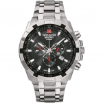 Swiss Alpine Military, Grovana Star Fighter Chronograph Black Dial Quartz 7043.9137 100M meeste k&auml;ekell