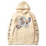 Uus Gear Fifth Luffy Prinditud Anime Naiste Kapuutsikas P&auml;ikesejumala Graafika 90ndate Pullover Vabaaja T&auml;nava R&otilde;ivad Unisex S&uuml;gis & Talve R&otilde;ivad S beež