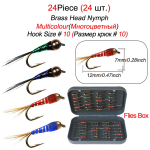 24 tk/karp J&auml;&auml;p&uuml;&uuml;gi K&auml;rbeste landid Volfram Perdigon Nymph Fly Beadhead Kiiresti uppuv konkss&ouml;&ouml;t forelli talviseks p&uuml;&uuml;giks Pesca 24Pcs-Size 10