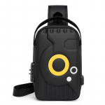 Veekindel ja vargusevastane rinnakott Meeste seljakott USB-laadimis-seljakott, diagonaalne &uuml;he &otilde;laga must