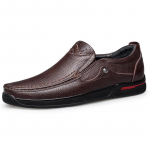 Ehtsast nahast meeste kingad Slip On Loafers Vabaaja nahast kingad Mugavad kvaliteetsed lamedad meeste kingad Pulmapeokleidid 46 pruun