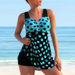 Naiste &otilde;larihmaga ujumistrikoo Blue Dots Print Bikini Tankini ujumistrikoo S must