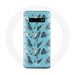 Sinise taustaga &uuml;mbris Samsung Galaxy s10 edge Butterflies jaoks