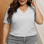 GMXIA naiste vabaaja moe suvine suur, &uuml;hev&auml;rviline tr&uuml;kitud l&uuml;hikeste varrukatega V-kaelusega lahtised pluusid ja s&auml;rgid XL valge