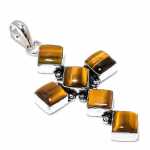 Natural Tiger Eye Gemstone Handmade 925 Sterling Silver Pendant 2.96 p7d08
