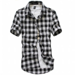 Punane ja must ruuduline s&auml;rk Meeste s&auml;rgid Suvemood Chemise Homme Meeste ruudulised s&auml;rgid L&uuml;hikeste varrukatega s&auml;rk Meeste pluus XXXL must valge v&auml;rv