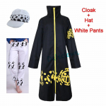 Anime OnePiece Trafalgar Law p&auml;rast 2 aastat Cosplay kost&uuml;&uuml;m Naiste meeste jope mantel Mantel P&uuml;ksid M&uuml;ts J&otilde;ulud Halloweeni kost&uuml;&uuml;m L-(Costume+Wig)