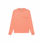 Fear of God Essentials FW22 Pikkade varrukatega T-s&auml;rk reljeefse logoga Unisex Top Korallpunane FOG-FW22-055 M