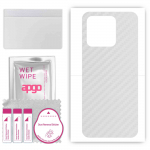apgo Protective Skin Sticker for the back compatible with Xiaomi Redmi 10 Power, Wrap Film, Foil, Vinyl - Pattern Transparent Carbon