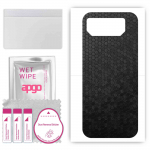 apgo Protective Skin Sticker for the back compatible with Asus ROG Phone 6 Pro, Wrap Film, Foil, Vinyl - Pattern Black Honeycomb