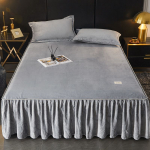 Talvine Pl&uuml;&uuml;sist Elastne Voodilina Kahekordne Voodilina Pehme Soe Sametist Voodikate Madratsikate Voodipesukaitse 180 200cm